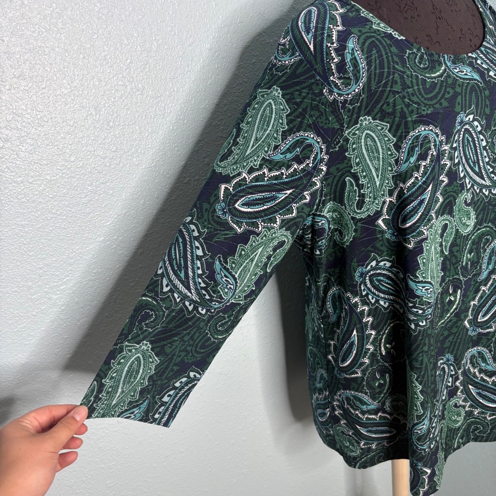 Croft & Barrow Plus Size Paisley Blouse - Picture 5 of 10